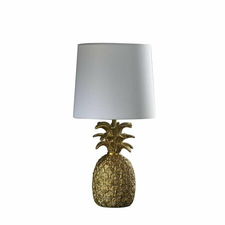 CLING 17 in. Tropical Heahea Pineapple Table Lamp, Golden Brass CL2629592